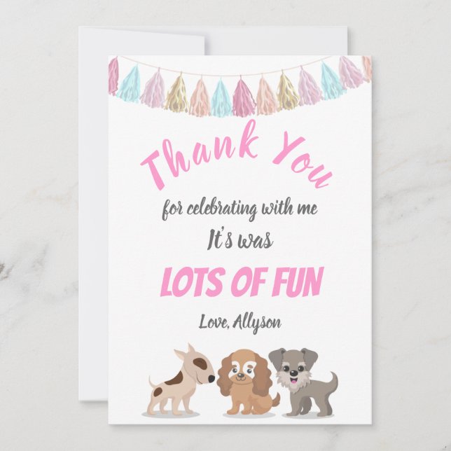 Carte De Remerciements Thème de fête d'anniversaire pour enfant avec un c (Devant)