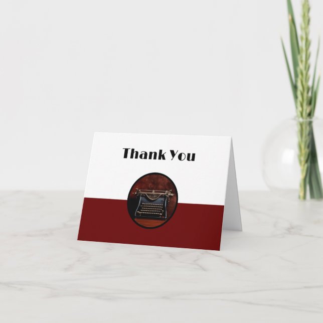 Carte De Remerciements Thème de l'auteur du livre Classy Retro (Devant)