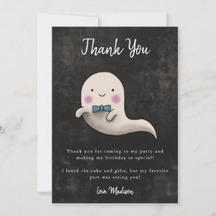 Carte De Remerciements Thème Little Boo Halloween pour l'anniversaire des