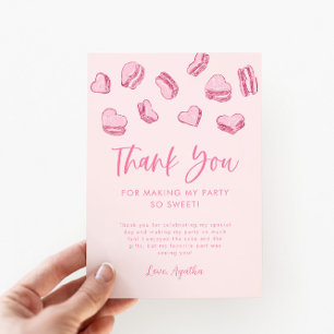 Carte De Remerciements Thème Valentine Coeurs roses Anniversaire