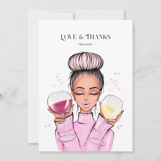 Carte De Remerciements Thème vin (Devant)