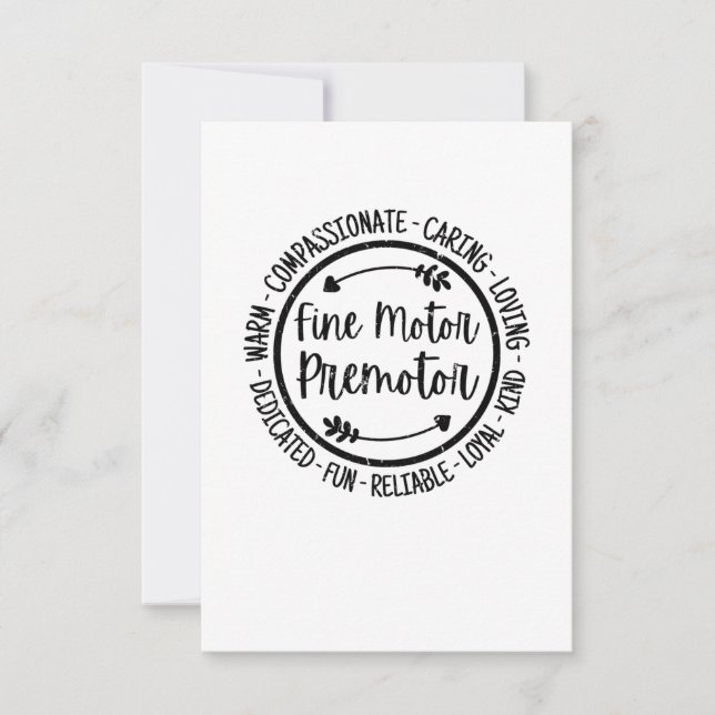 Carte De Remerciements Thérapeute de l'ergothérapie à moteur fin (Devant)