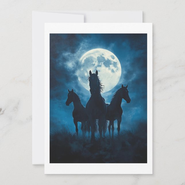Carte De Remerciements Three Horse Moon (Devant)