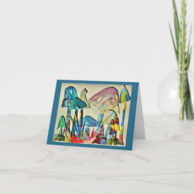 Carte De Remerciements Tie Dye Champignons (Devant)