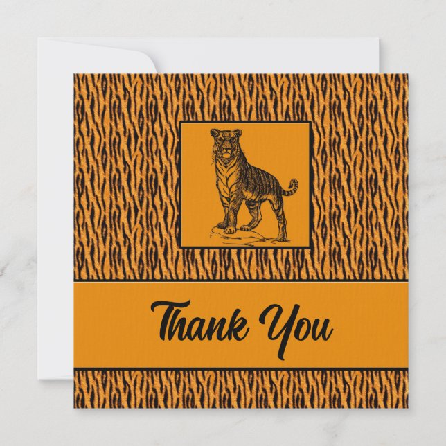 Carte De Remerciements Tiger Print Professionnel (Devant)