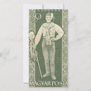 Carte De Remerciements Timbre postal Magyar