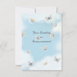 Carte De Remerciements Tirage papillon dans Dreamy Blue Sky personnalisé