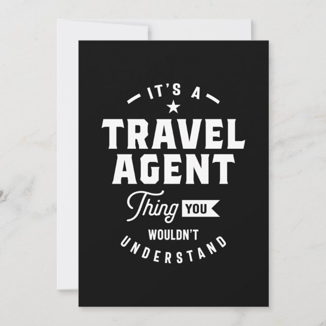 Carte De Remerciements Titre du travail de l'agent de voyage Cadeau (Devant)