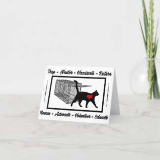 Carte De Remerciements TNR Secourt Cat Piège Neuter Retour Adopter Volont