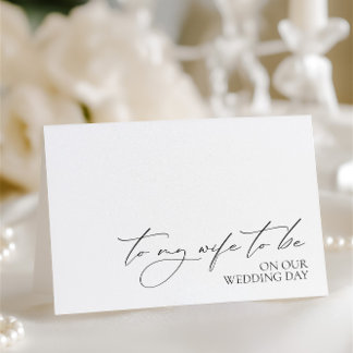 Carte De Remerciements "To My Wife To Be On My Wedding Day" Card