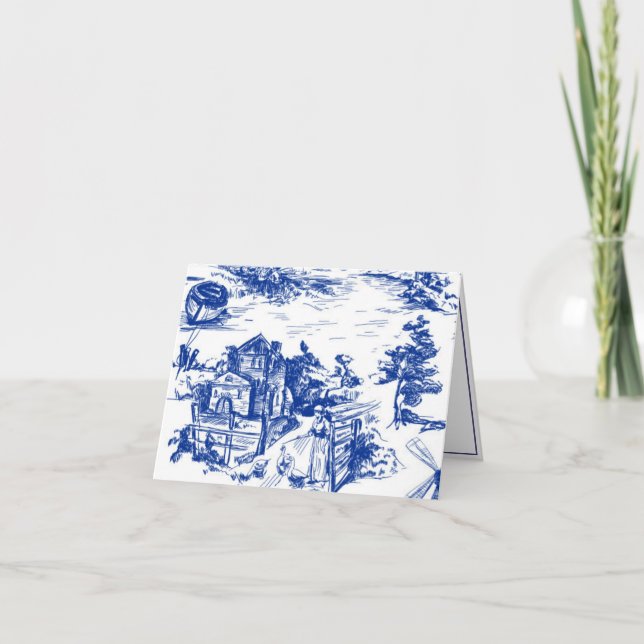 Carte De Remerciements Toile bleue (Devant)
