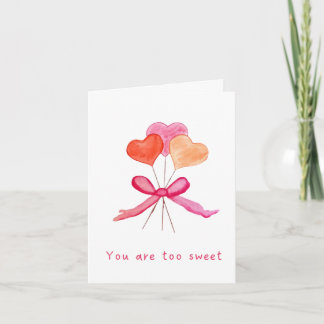 Carte De Remerciements Too Sweet Valentine's Day Card