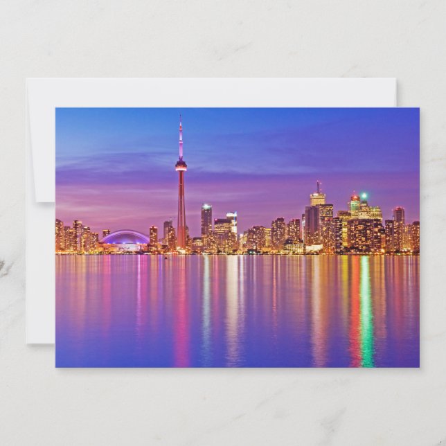 Carte De Remerciements Toronto Skyline à Dusk (Devant)