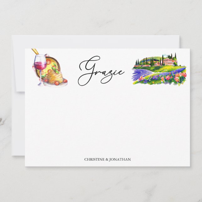 Carte De Remerciements Toscane Italie | Alimentation italienne (Devant)