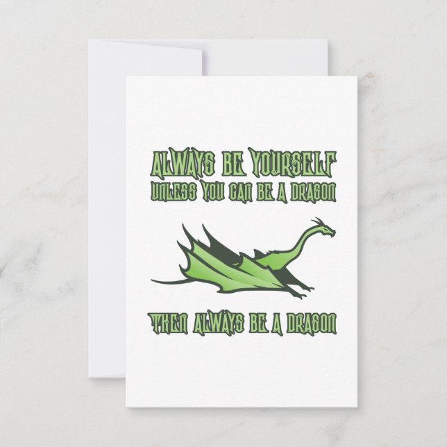Carte De Remerciements Toujours être un dragon (Devant)
