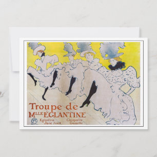 Carte De Remerciements Toulouse-Lautrec - Troupe de Mlle Eglantine