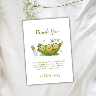 Carte De Remerciements Tourbe vert Sage Pea doux dans le Baby shower de p