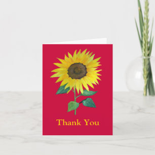 Carte de remerciements tournesol