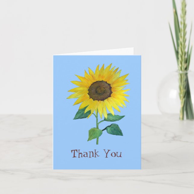 Carte de remerciements tournesol (Devant)