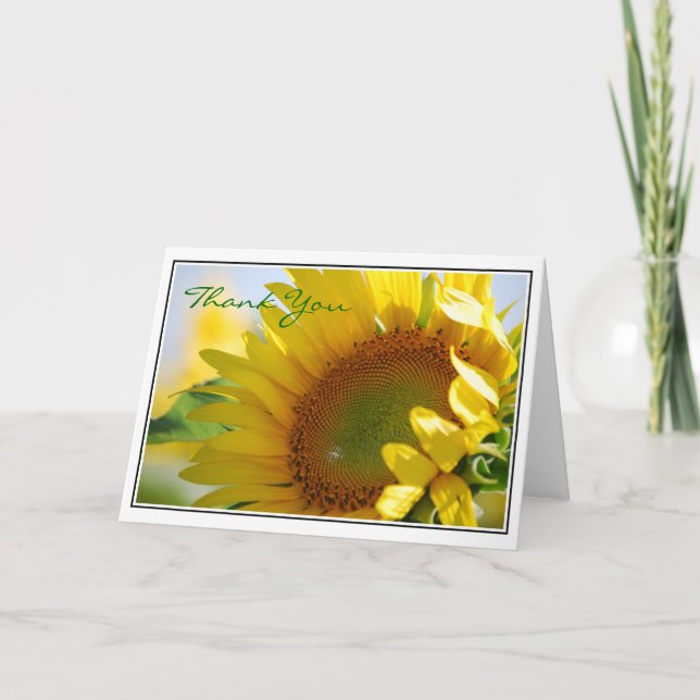 Carte de remerciements tournesol (Devant)