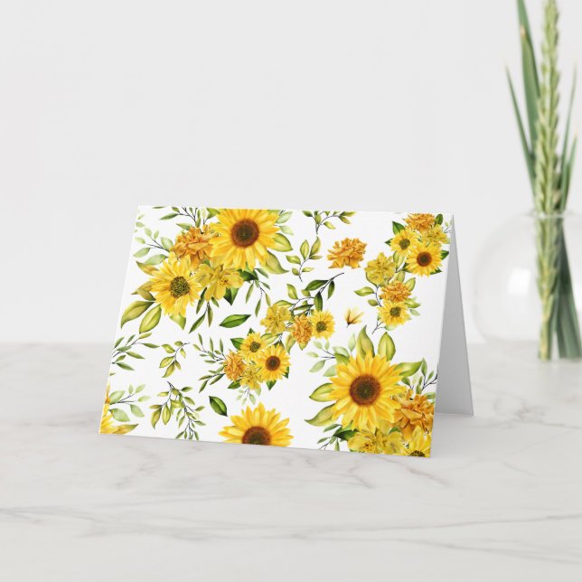 Carte De Remerciements Tournesol 8 (Devant)