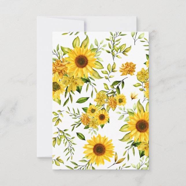 Carte De Remerciements Tournesol à l'aquarelle 8 (Devant)
