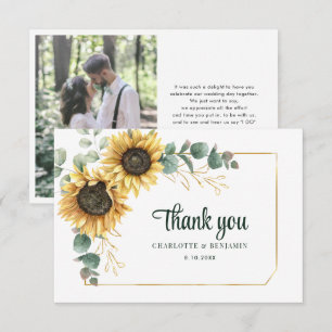Carte De Remerciements Tournesol Mariage botanique