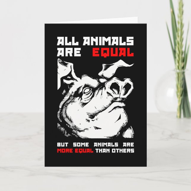Carte De Remerciements Tous les animaux sont égaux 1 (Devant)