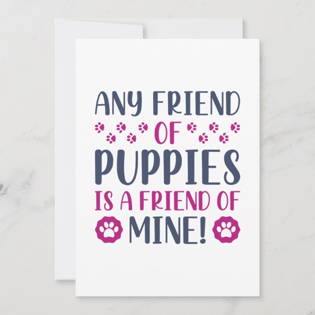Carte De Remerciements Tout Ami De Chiots (Devant)