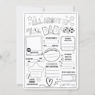 Carte De Remerciements Tout sur mon père, Cadeau pour enfants pour pères