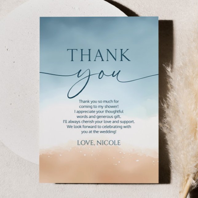 Carte De Remerciements Toute la mer que je vois est un amour Océan Plage  (Créateur téléchargé)