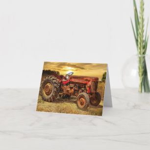 Carte De Remerciements Traceur de la ferme rouge