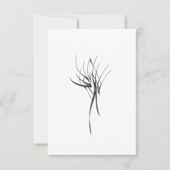 Carte De Remerciements Transparent Black White Abstract Tribal Tattoo Art (Devant)