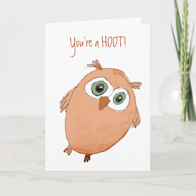 Carte De Remerciements Travailler ici est plus amusant pour OWL de nous! (Devant)