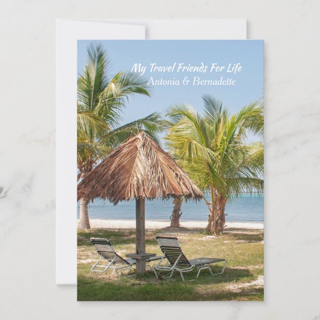 Carte De Remerciements Travel Friends Palm Trees Personnalisez (Devant)