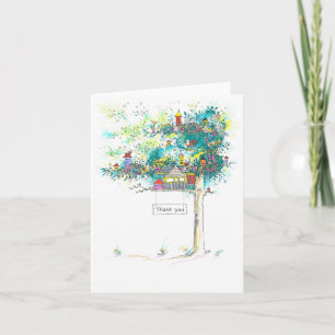 Carte De Remerciements "Tree Houses" Custom Thank You Note Card