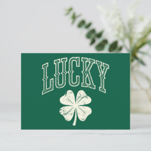 Carte De Remerciements Trèfle Chanceux de Saint Patrick Vintage