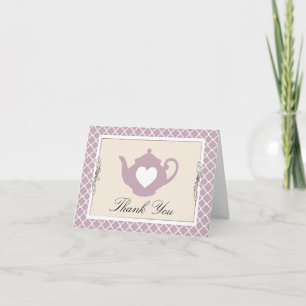 Carte de remerciements Trellis Chic Tan & Purple T