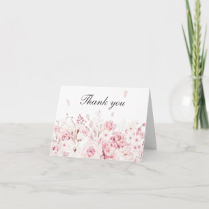 Carte De Remerciements Très élégant Mariage d'aquarelle rose pâle