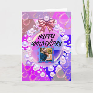 Carte De Remerciements Triangle Violet Géométrique Perle Joyeux Anniversa