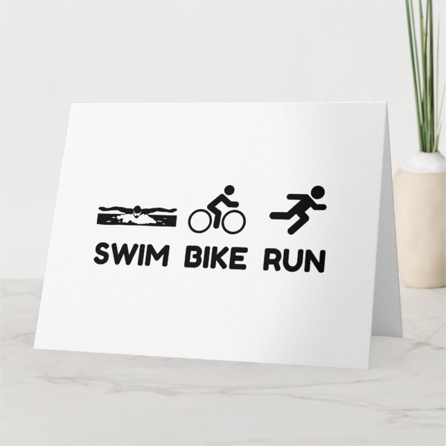 Carte De Remerciements Triathlon Swim Bike Run (Devant)