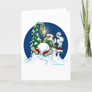 Carte De Remerciements Tricot Snowman