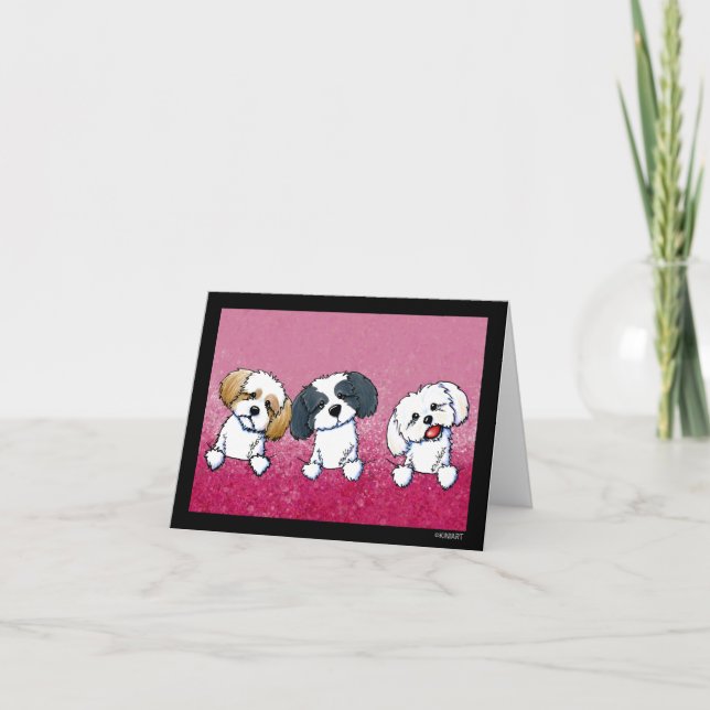 Carte De Remerciements Trio de KiniArt Shih Tzu (Devant)