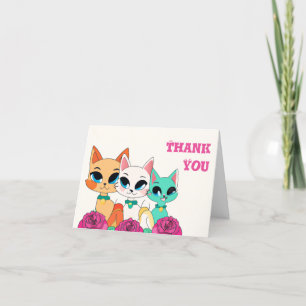 Carte De Remerciements Trois Chats