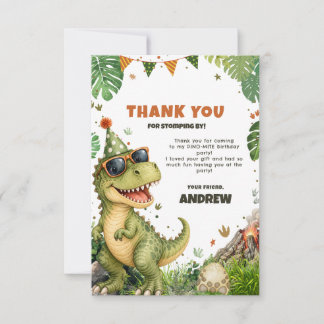 Carte De Remerciements Trois Rex Dinosaure Fête d'anniversaire 3 ans T Re