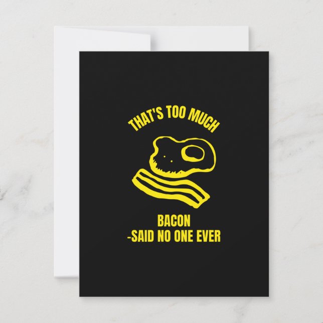 Carte De Remerciements Trop d'oeuf de bacon drôle petit-déjeuner de bacon (Devant)