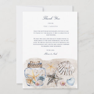 Carte de remerciements Tropical Beach Ocean Shell