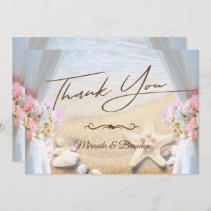 Carte De Remerciements Tropical Beach Wedding Starfish