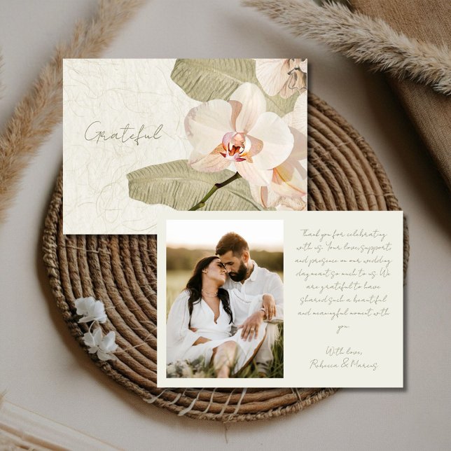 Carte De Remerciements Tropical Botanical Garden Wedding Photo Thank You (Créateur téléchargé)