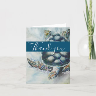 Carte de remerciements tropical de tortue